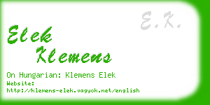 elek klemens business card